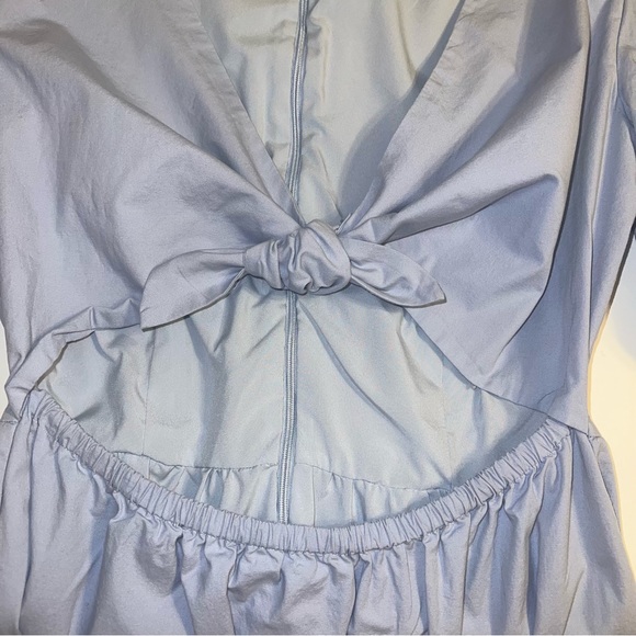 WAYF Dusty Blue Peggy Twist Cut-Out Midi Dress Sz M - Picture 8 of 11